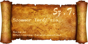 Szommer Terézia névjegykártya